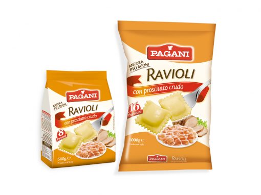 Ravioli with ham filling