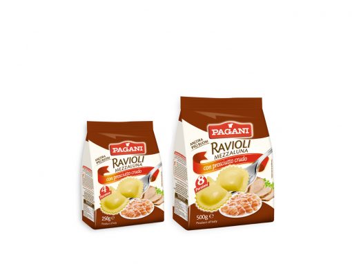 Half Moon Ravioli with ham filling